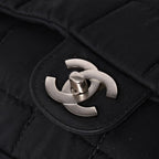 Chanel Quilted Choco Bar Shoulder Bag CC Logo Nylon Black Silver — view 4