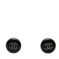 Chanel CC Logo Stud Earrings Black Plastic Rhinestone