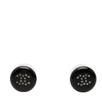Chanel CC Logo Stud Earrings Black Plastic Rhinestone