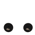 Chanel CC Logo Stud Earrings Black Plastic Rhinestone — view 2