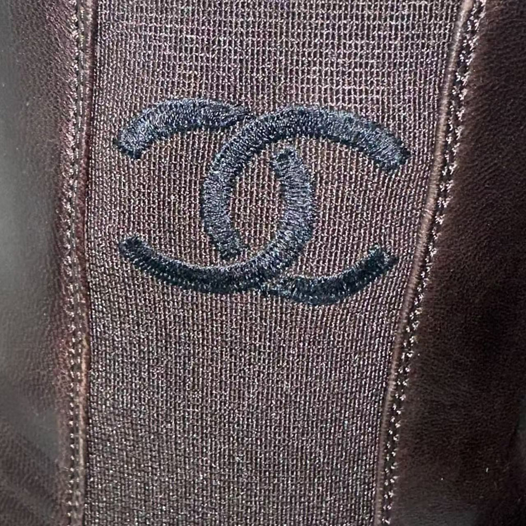 Chanel Short Boots Leather CC Logo Brown — view 9
