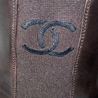 Chanel Short Boots Leather CC Logo Brown — view 9