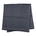 Louis Vuitton Shawl Monogram LV Anthracite Silk Wool Logo Gray Black Scarf