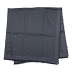 Louis Vuitton Shawl Monogram LV Anthracite Silk Wool Logo Gray Black Scarf
