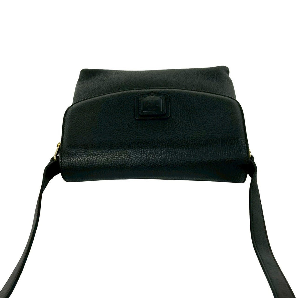 Celine Vintage Triomphe Logo Leather Shoulder Bag Pochette Crossbody Black — view 4