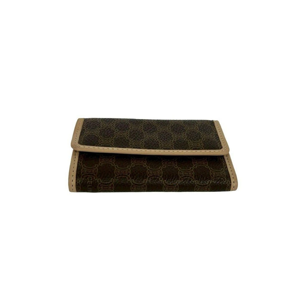 Celine Box Macadam Blason Triomphe Leather Trifold Key Case Key Cover Brown — view 6
