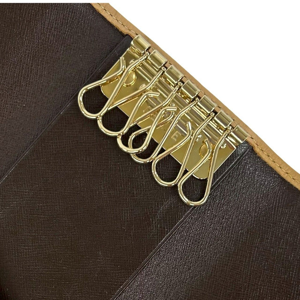 Celine Box Macadam Blason Triomphe Leather Trifold Key Case Key Cover Brown — view 8
