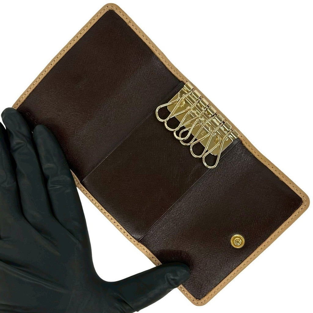 Celine Box Macadam Blason Triomphe Leather Trifold Key Case Key Cover Brown — view 7