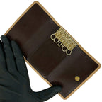 Celine Box Macadam Blason Triomphe Leather Trifold Key Case Key Cover Brown — view 7