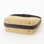 Bottega Veneta Mini Wallace Raffia Basket Intrecciato Shoulder Bag Brown — view 5