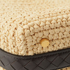 Bottega Veneta Mini Wallace Raffia Basket Intrecciato Shoulder Bag Brown — view 9