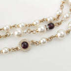 Chanel Pearl CC Logo Chain Belt 332 333 Set Gold — view 6