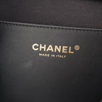 Chanel Quilted Lambskin Shiny CC Logo Shopping Shoulder Bag Black Small — view 8