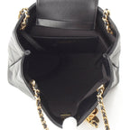 Chanel Quilted Lambskin Shiny CC Logo Shopping Shoulder Bag Black Small — view 7