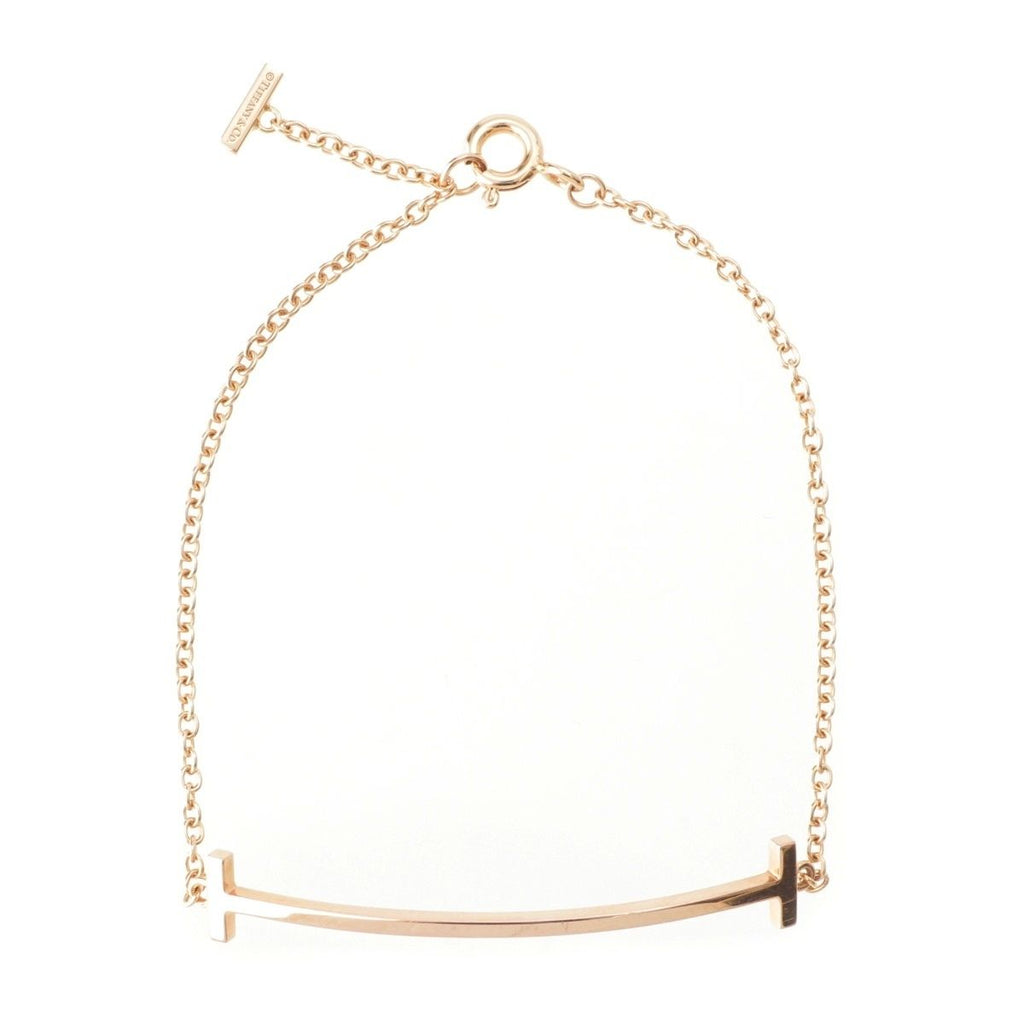 Tiffany & Co T Smile Chain Bracelet 750 Rose Gold