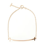 Tiffany & Co T Smile Chain Bracelet 750 Rose Gold