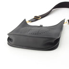 Hermes Taurillon Clemence Evelyne Trois Logo Shoulder Bag Black Gold PM — view 5