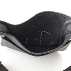 Hermes Taurillon Clemence Evelyne Trois Logo Shoulder Bag Black Gold PM — view 6