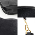 Hermes Taurillon Clemence Evelyne Trois Logo Shoulder Bag Black Gold PM — view 9