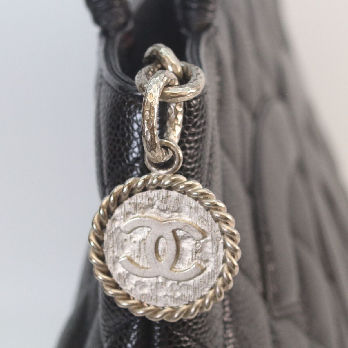 Chanel Black Caviar Silver Reissue Tote — view 6