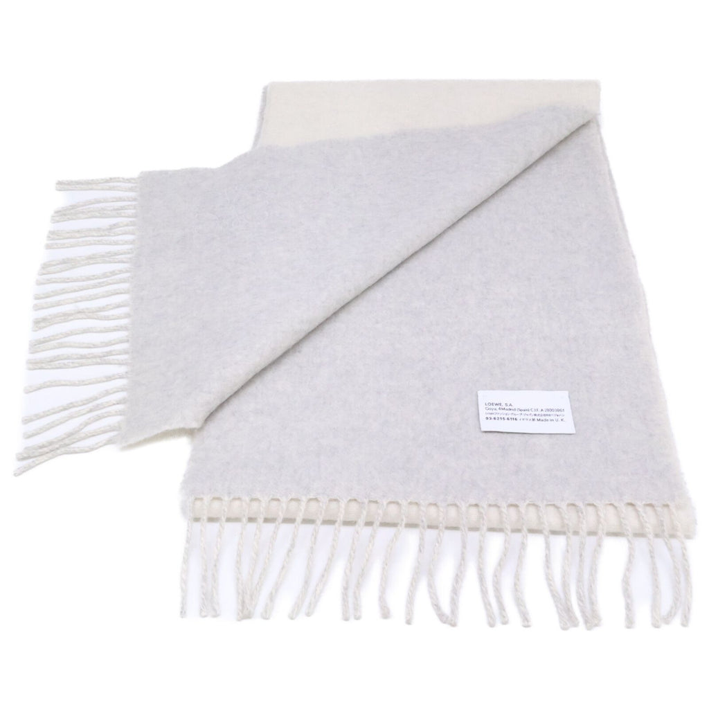 Loewe Anagram Wool Cashmere Reversible Fringe Scarf — view 4