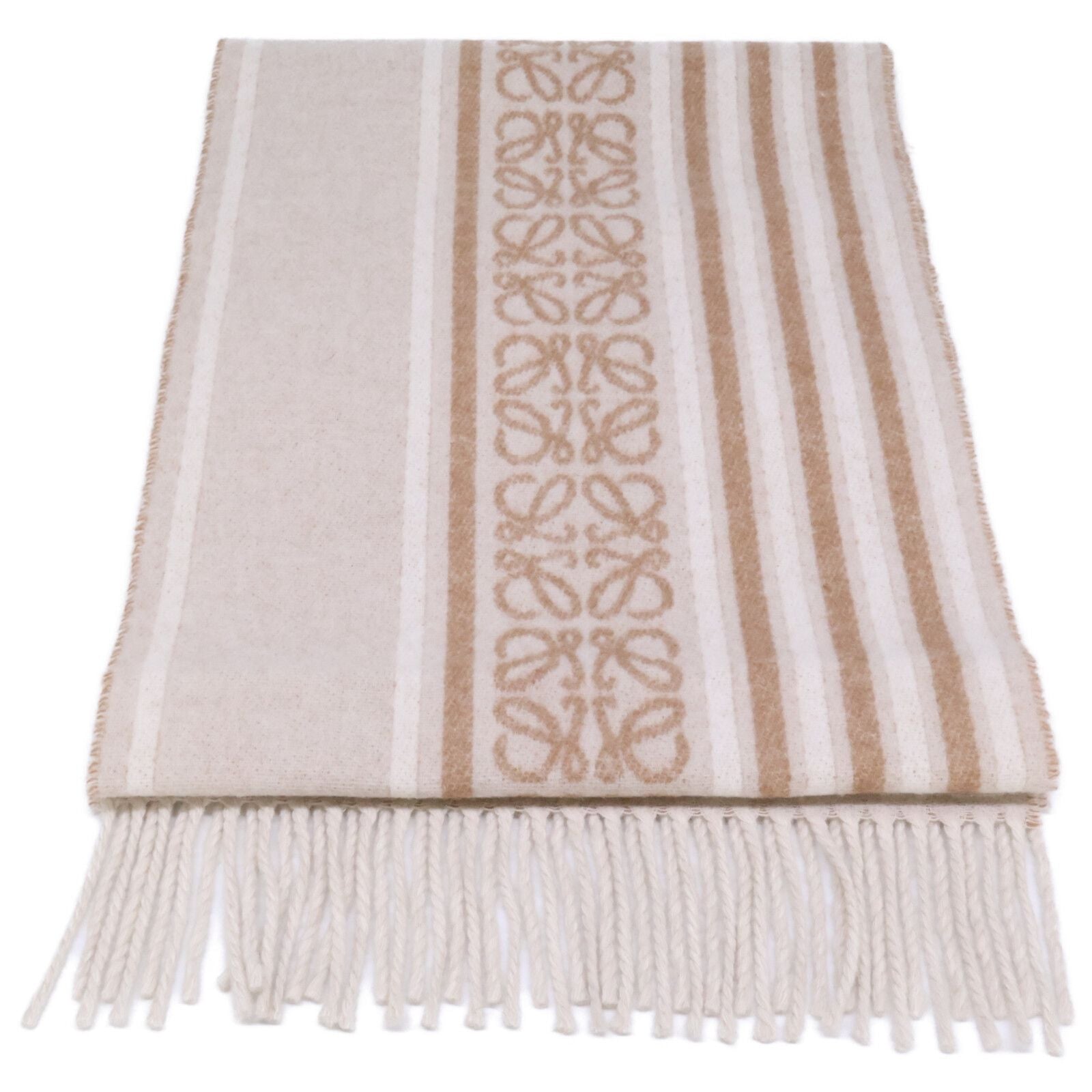 Loewe Wool Cashmere Anagram Jacquard Pattern Scarf — view 3