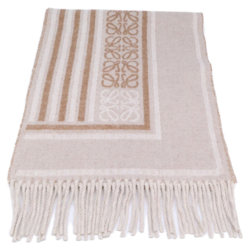 Loewe Wool Cashmere Anagram Jacquard Pattern Scarf — view 2