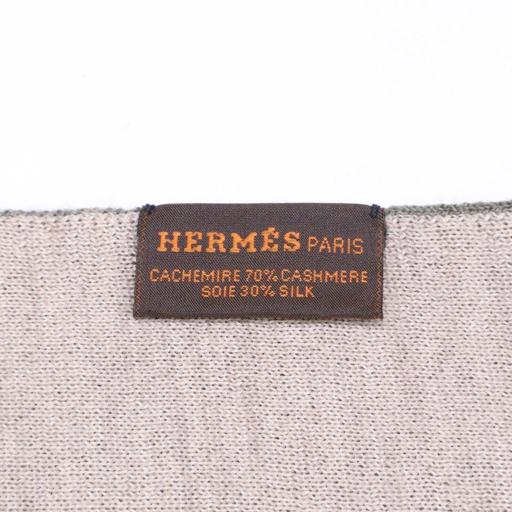 Hermes Alle Tour Cashmere Silk Logo Reversible Scarf — view 5