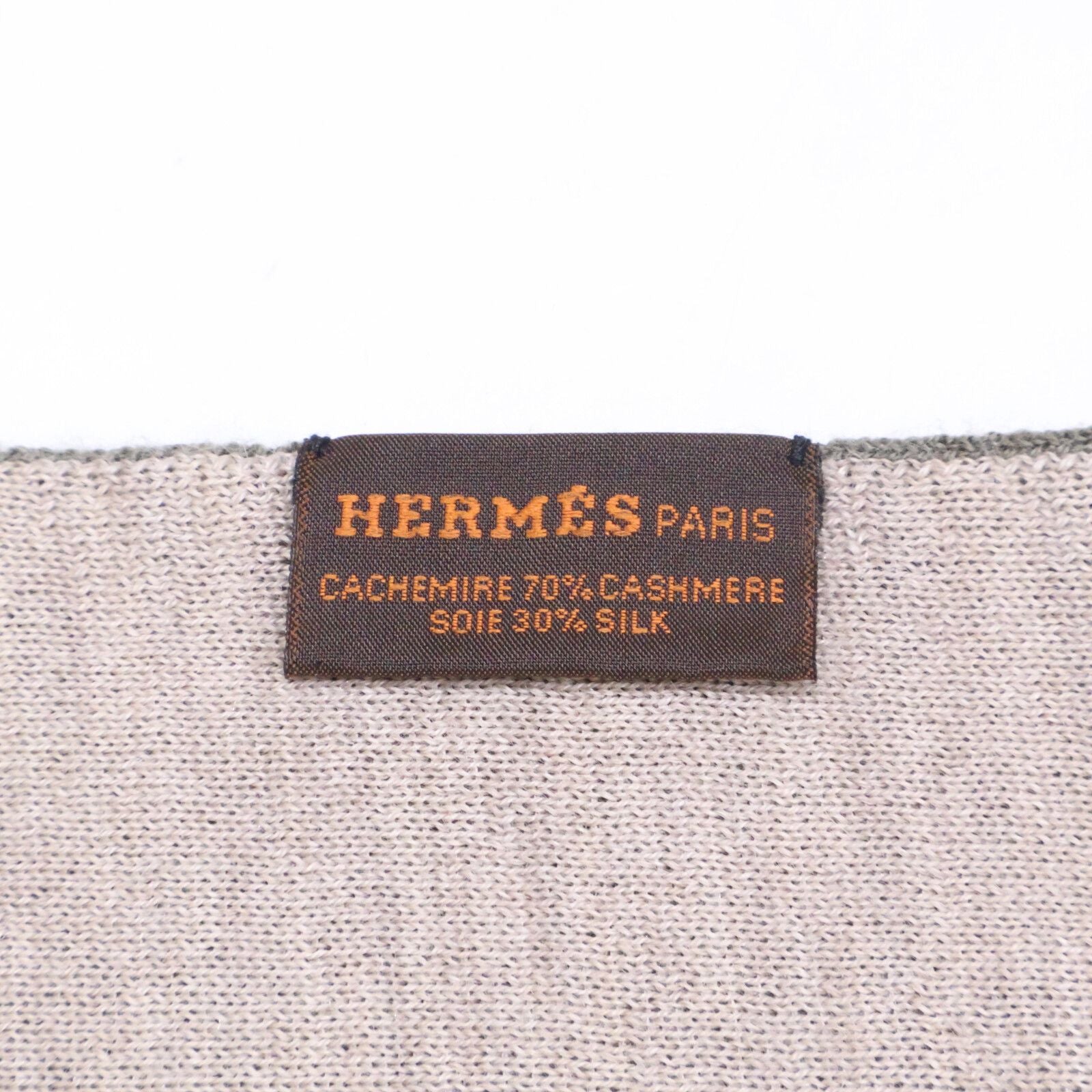 Hermes Alle Tour Cashmere Silk Logo Reversible Scarf — view 5