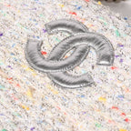 Chanel Confetti Tweed Chain Shoulder Bag Flap Ivory Multicolor CC Logo Silver — view 4