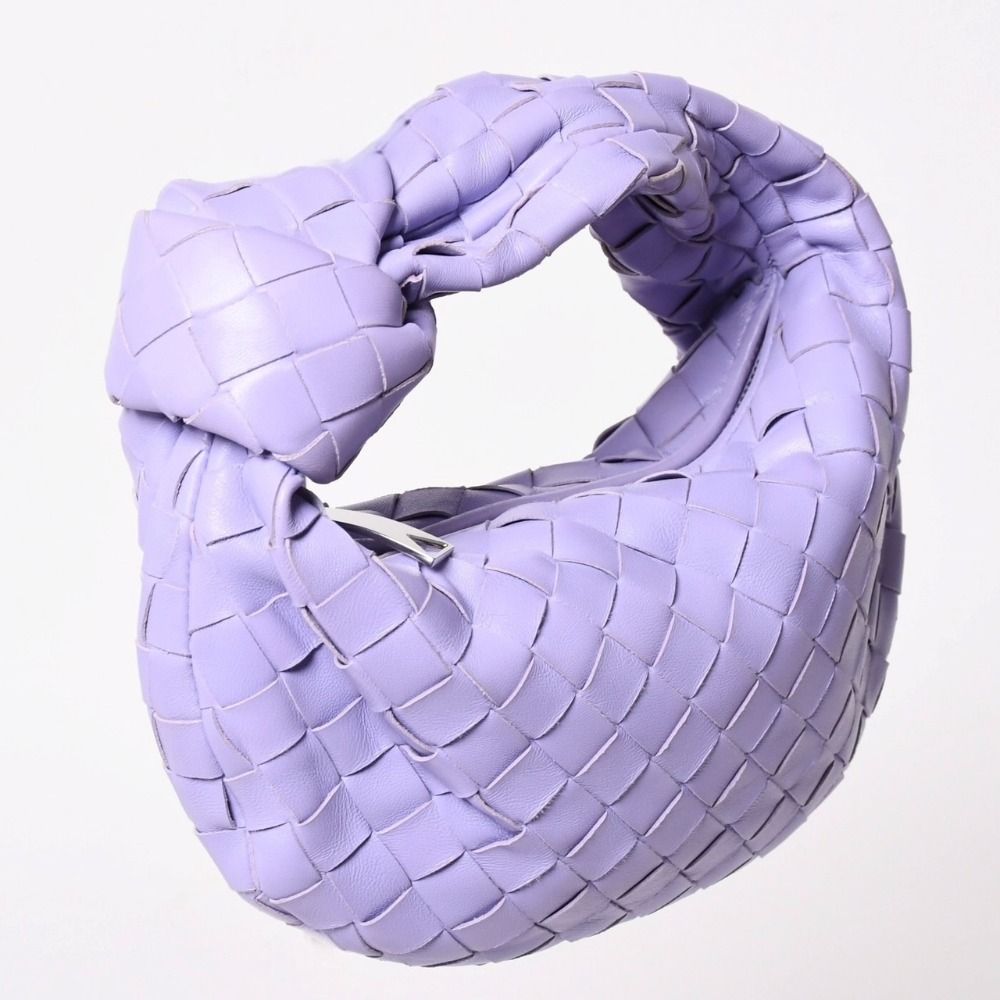 Bottega Veneta Mini Jodie Hobo Handbag Intrecciato Purple Lambskin Silver — view 3