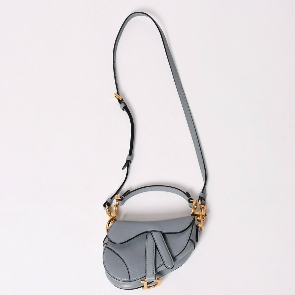 Dior Saddle Micro Cloud Blue Mini Bag Gold Magnetic