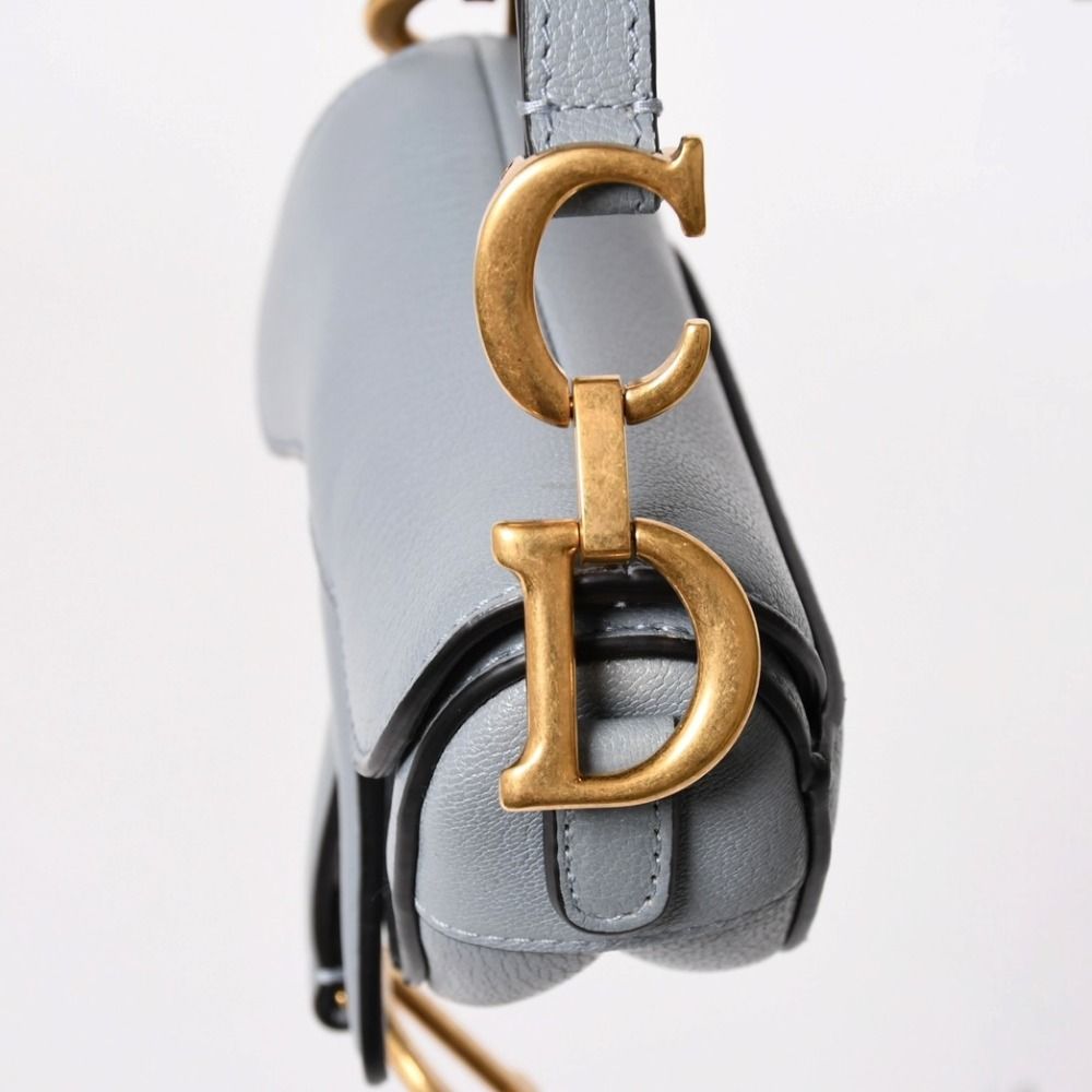 Dior Saddle Micro Cloud Blue Mini Bag Gold Magnetic — view 7