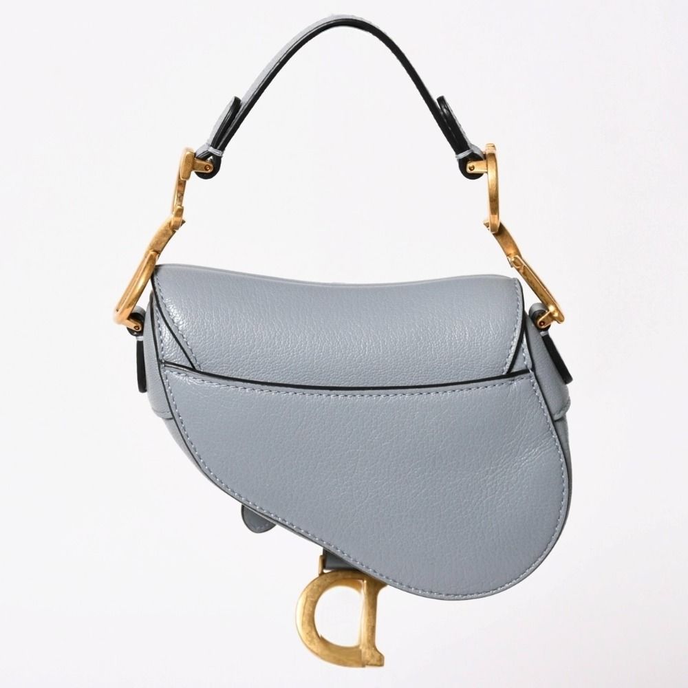 Dior Saddle Micro Cloud Blue Mini Bag Gold Magnetic — view 3