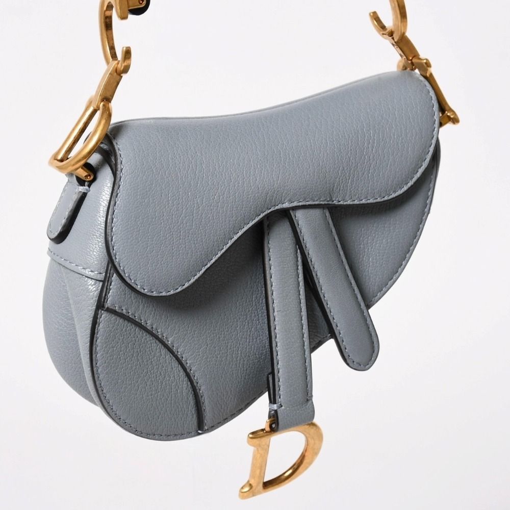 Dior Saddle Micro Cloud Blue Mini Bag Gold Magnetic — view 6