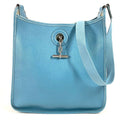 Hermes Shoulder Bag Vespa PM Leather Blue Jean