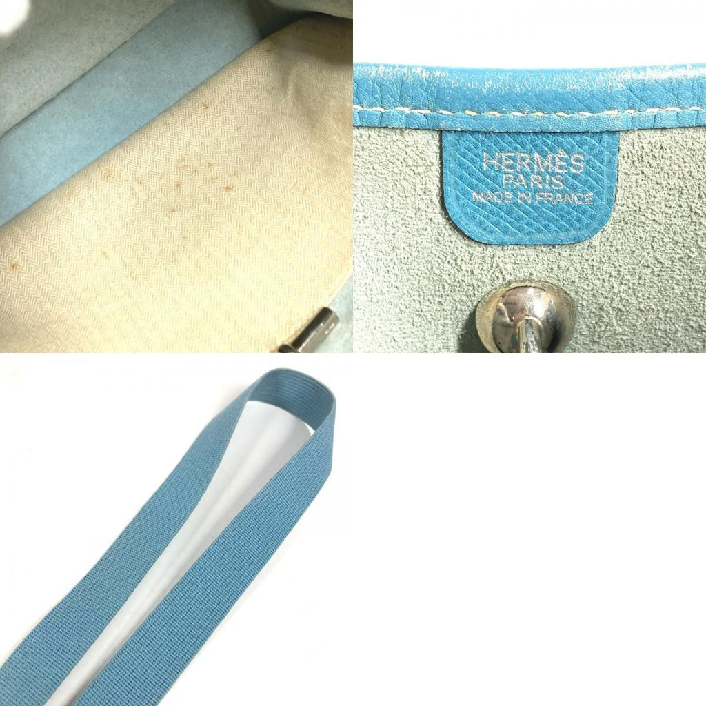 Hermes Shoulder Bag Vespa PM Leather Blue Jean — view 9