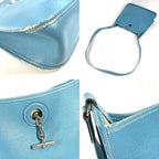 Hermes Shoulder Bag Vespa PM Leather Blue Jean — view 7