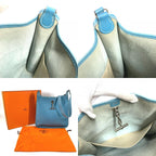 Hermes Shoulder Bag Vespa PM Leather Blue Jean — view 8