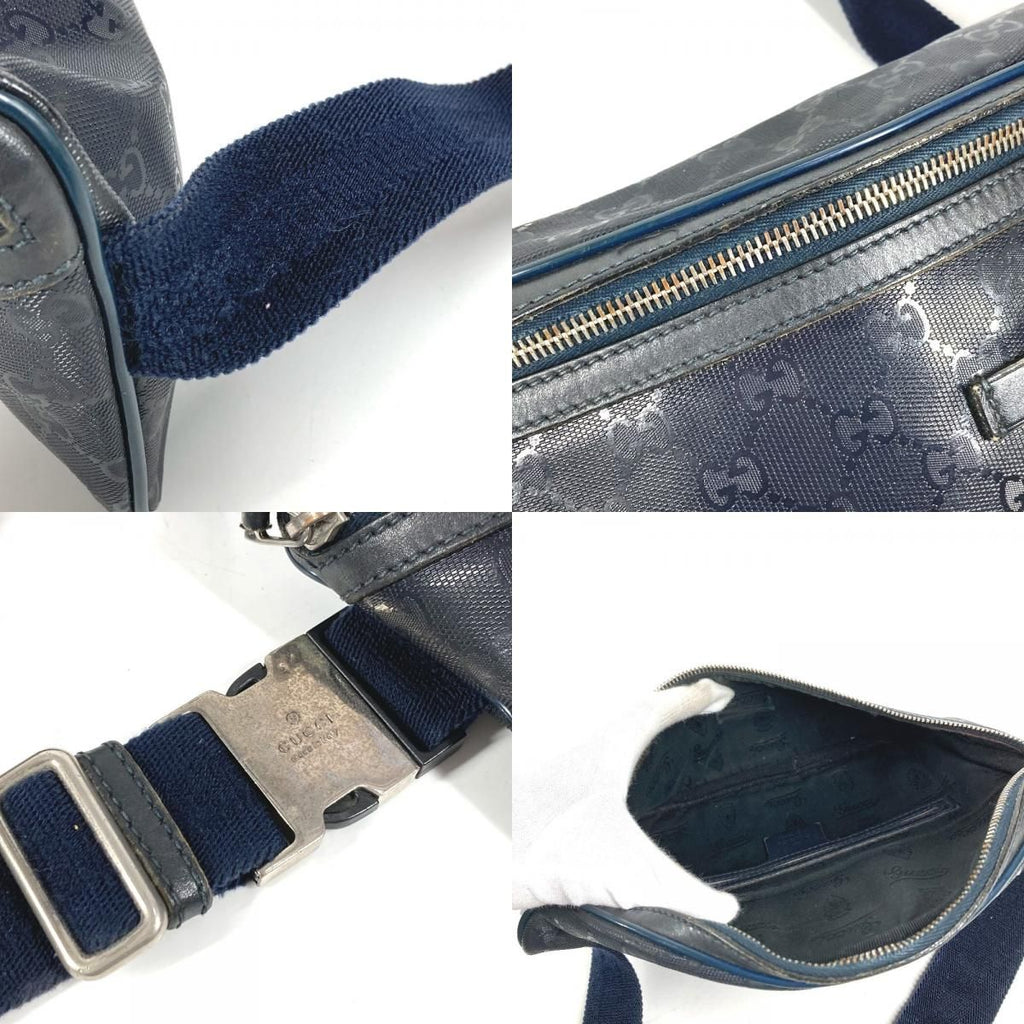 Gucci Waist Bag Logo GG Supreme Navy — view 8