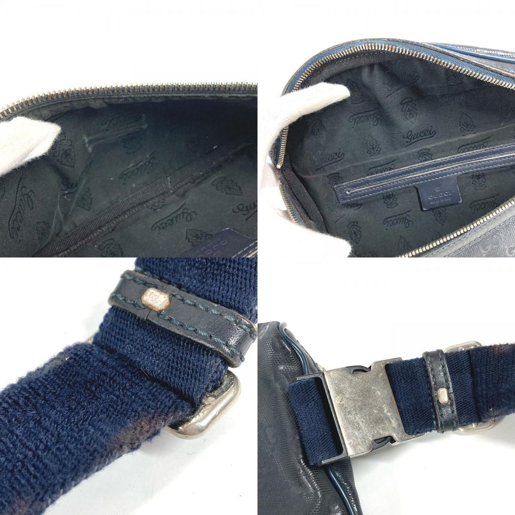Gucci Waist Bag Logo GG Supreme Navy — view 9