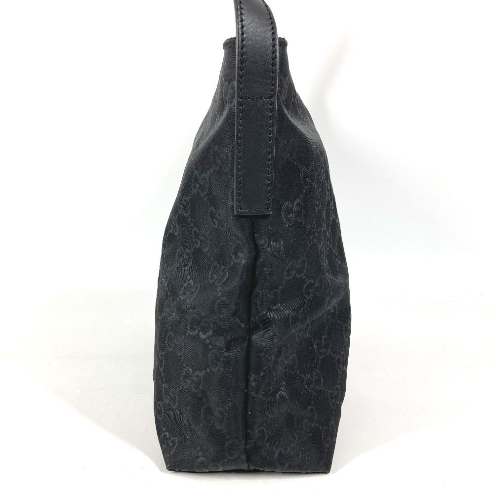 Gucci Shoulder Bag GG Logo Leather Nylon Black — view 4