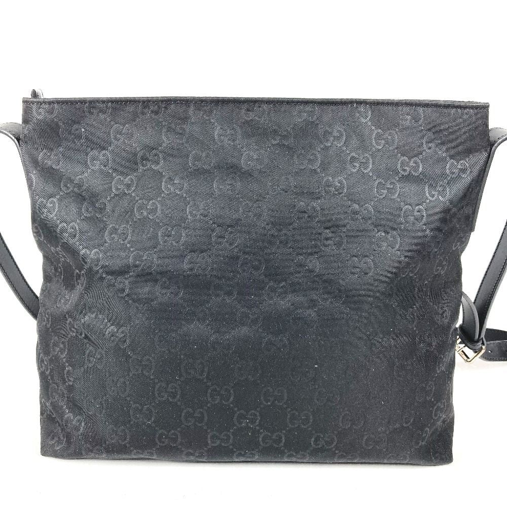 Gucci Shoulder Bag GG Logo Leather Nylon Black — view 2