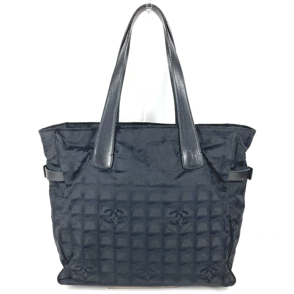 Chanel Shoulder Bag New Travel Line GM Nylon Leather Black