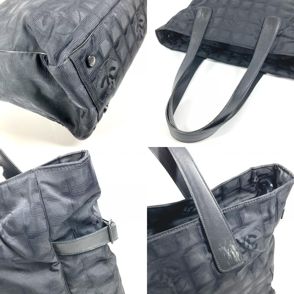 Chanel Shoulder Bag New Travel Line GM Nylon Leather Black — view 7