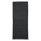 Gucci Shawl GG Pattern Scarf Wool Logo Gray Black — view 4
