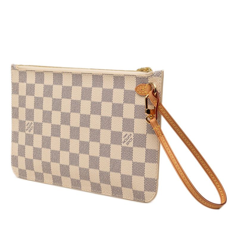 Louis Vuitton Damier Azur Neverfull White Leather 1 — view 2