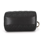 Chanel Quilted CC Logo Caviar Leather Mini Boston 2-Way Shoulder Bag Black — view 3