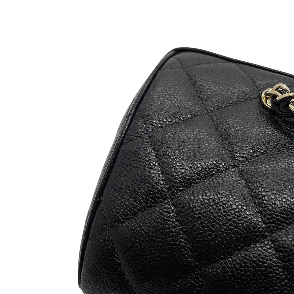 Chanel Quilted CC Logo Caviar Leather Mini Boston 2-Way Shoulder Bag Black — view 7