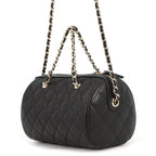 Chanel Quilted CC Logo Caviar Leather Mini Boston 2-Way Shoulder Bag Black — view 2